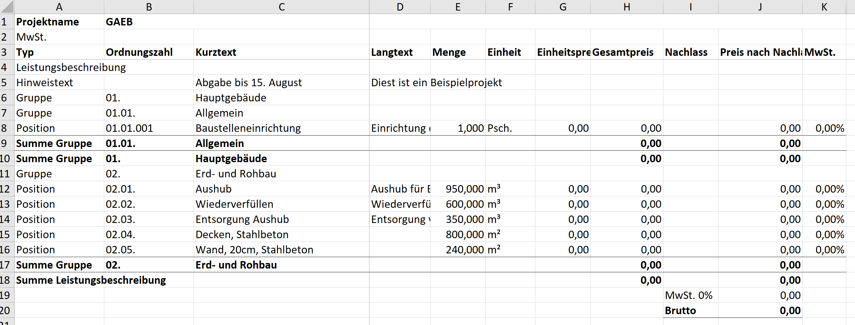 Erzeugte Projektstruktur